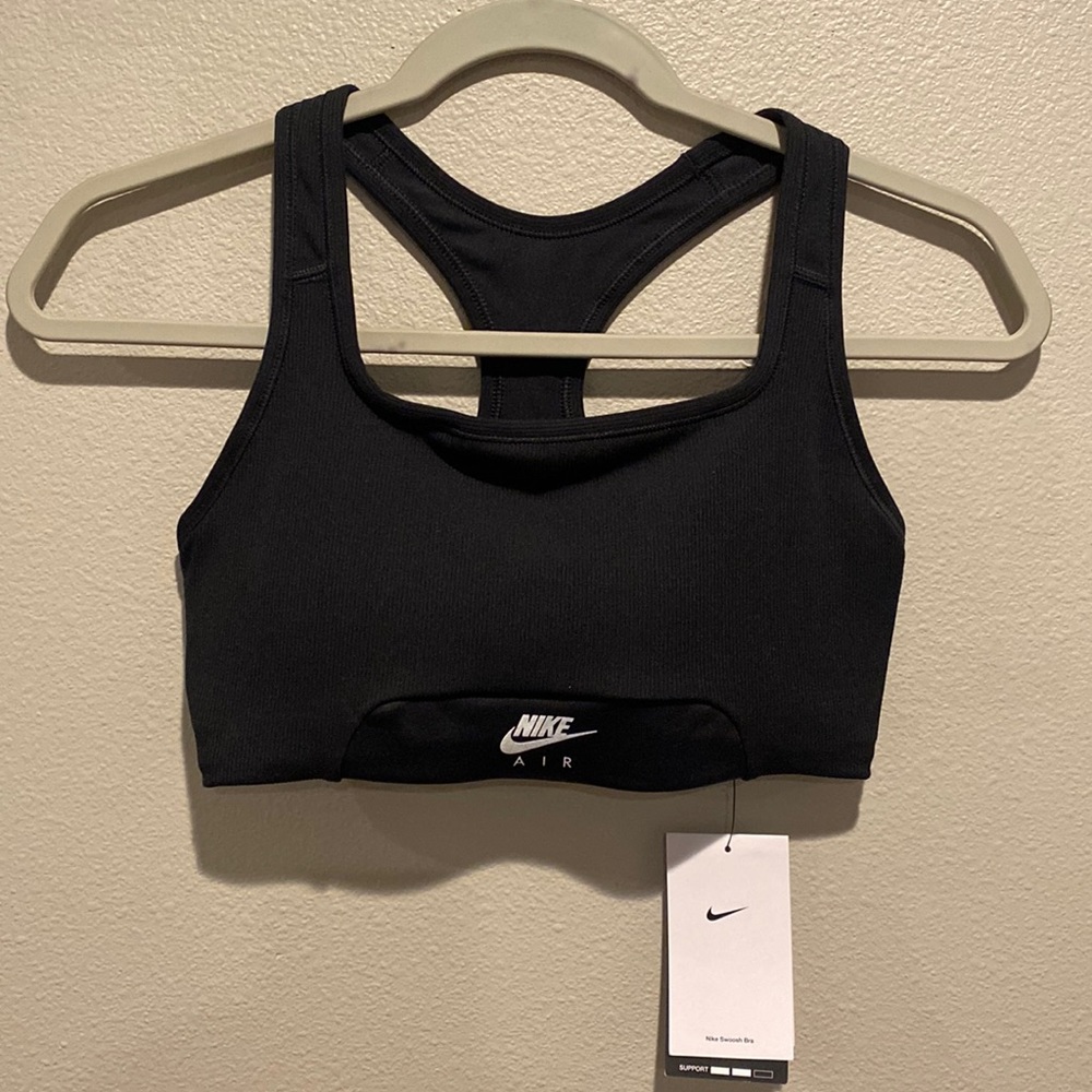 Nike Air Swoosh Dri-FIT Racerback Sports Bra Black Size Medium